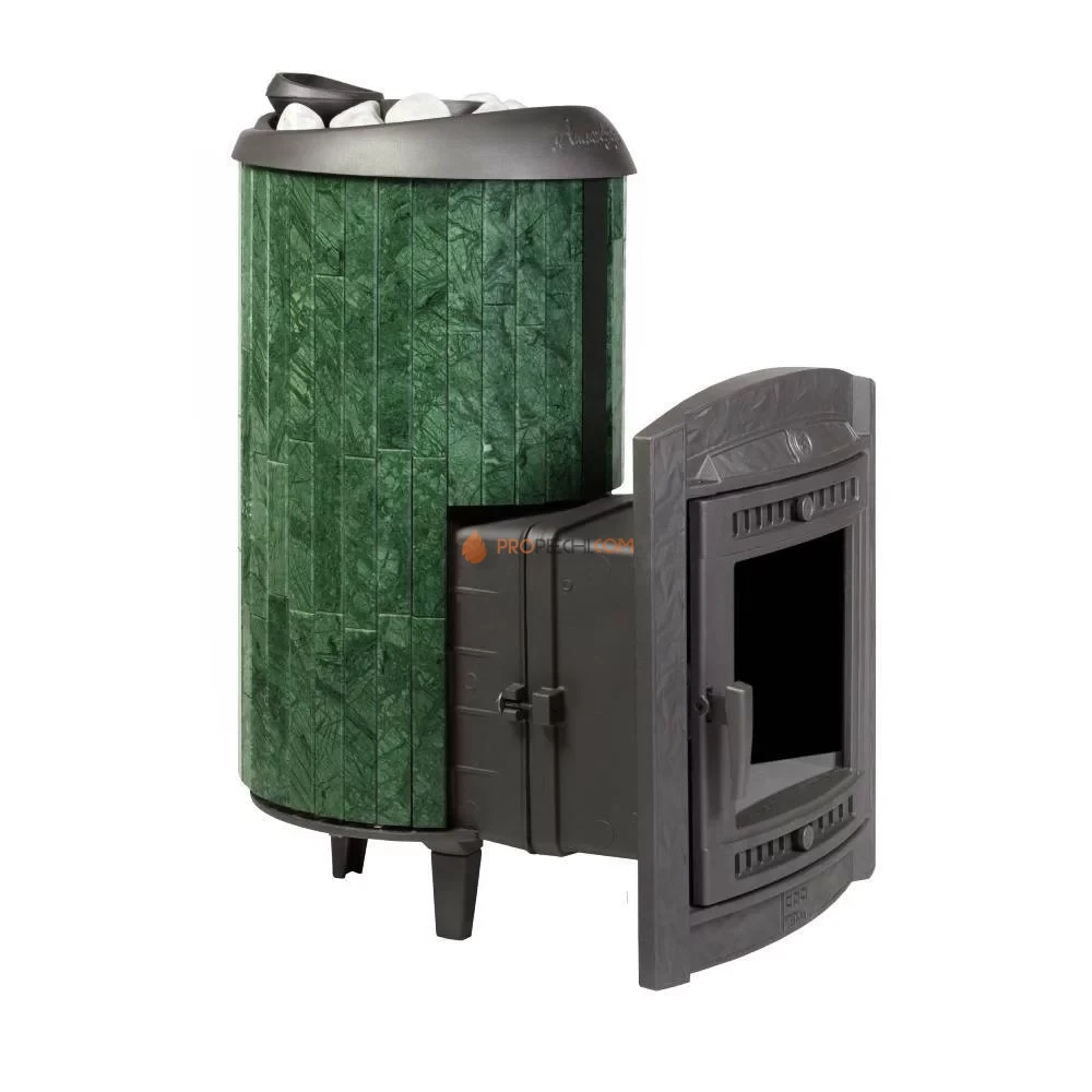 Банная печь Атмосфера XL в ламелях "Верде Гватемала" наборный
