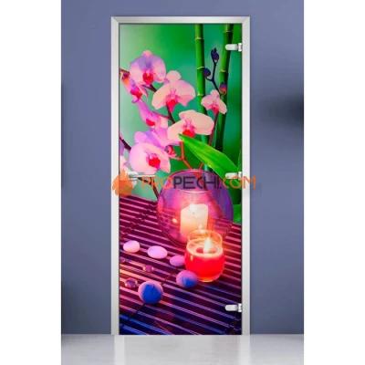 Стеклянная межкомнатная дверь DoorWood с фотопечатью Spa-06, 2000х800 мм