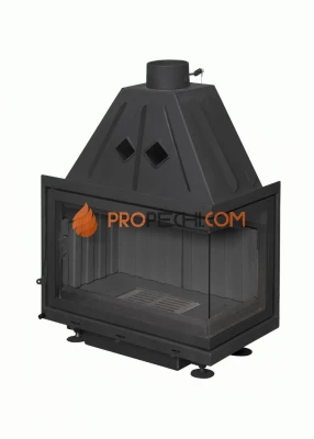 Каминная топка ЭкоКамин Альфа 700 RB два стекла правая черный шамот