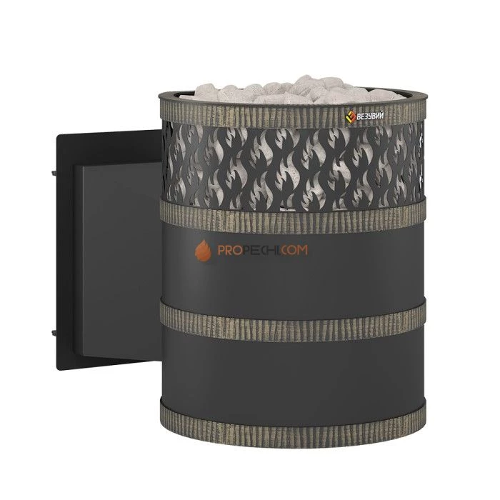 Дровяная печь для бани Везувий Лава 16 Панорама М 