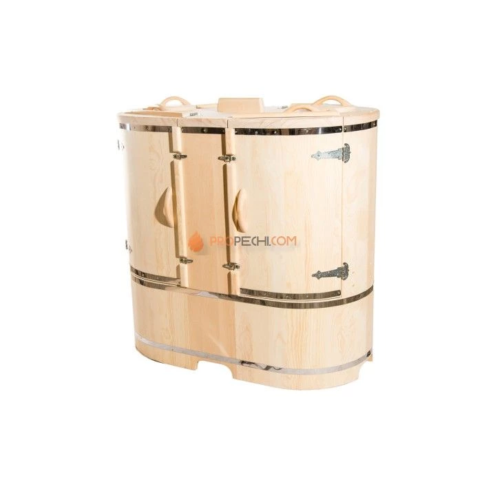 Фитобочка овальная НКЗ PREMIUM из кедра, 2-местная, 130x780x140 см / 25 мм