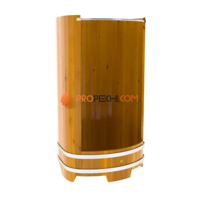 Душевая кабина BentWood большая с держателем для шторки (лиственница натуральная Рустик)