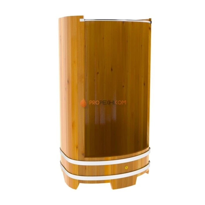 Душевая кабина BentWood большая с держателем для шторки (лиственница натуральная Рустик)