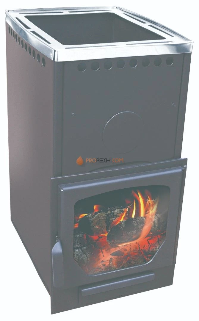 Печь банная Варвара Паленица, укороченная топка, панорамная