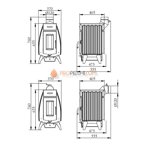 Печь отопительная TMF Огонь-Батарея 5 антрацит