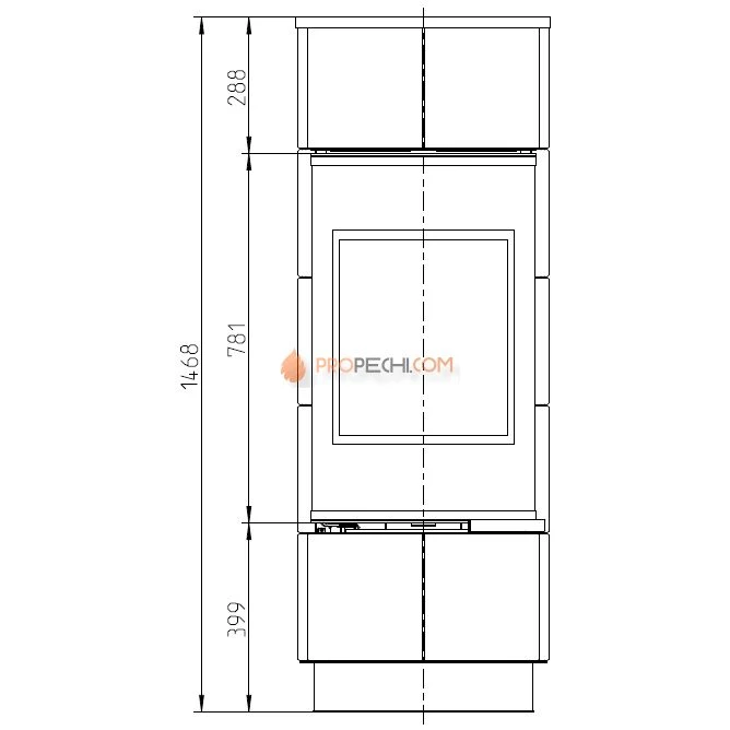Печь-камин Thorma ATIKA Plus Ceramic, черная
