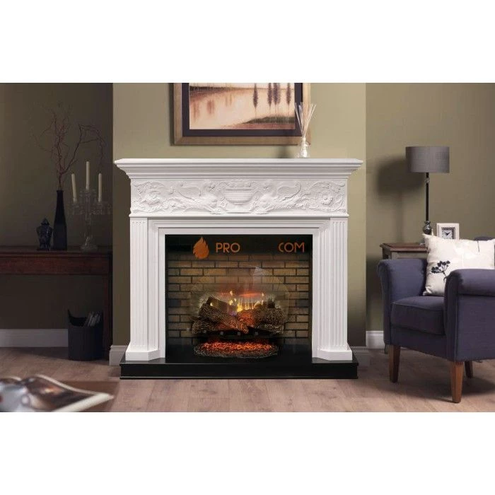 Каминокомплект Dimplex Palace - Белый с серебром с очагом Symphony 30 inch DF3020-EU