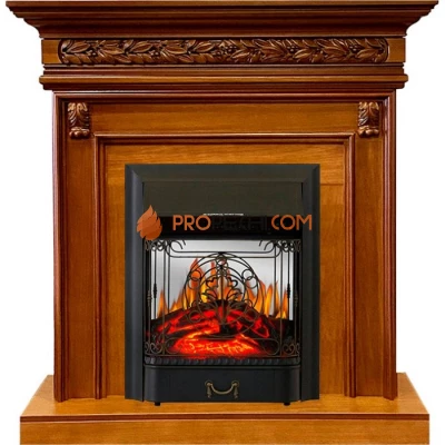 Каминокомплект Royal Flame Valletta - Орех с очагом Majestic FX M Black