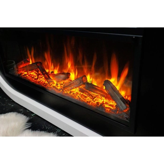 Каминокомплект Royal Flame Ellips - Белый с черным (ширина 1450 мм) с очагом Vision 42 LOG LED