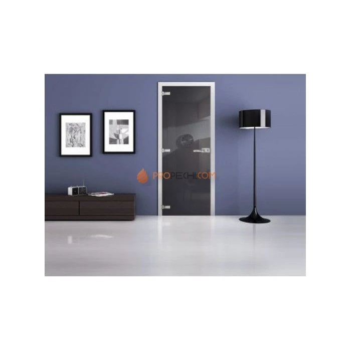 Стеклянная межкомнатная дверь DoorWood с фотопечатью Ral 7016, 2000х800 мм