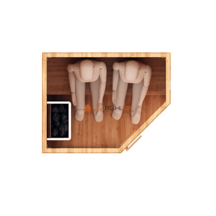 Финская сауна НКЗ 2-местная угловая 110x135x200 см