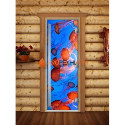 Дверь для бани DoorWood Престиж Фотопечать А088, 1900x700 мм