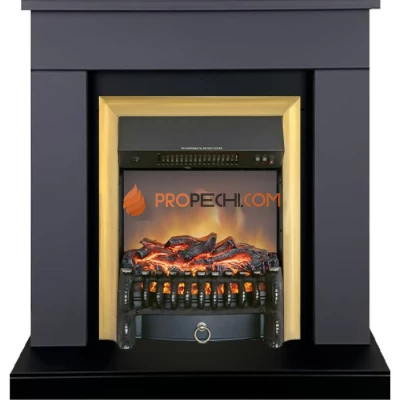 Каминокомплект Royal Flame Bergen (Разборный) - Серый графит (Ширина 900 мм) с очагом Fobos FX M Brass