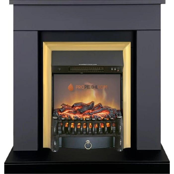 Каминокомплект Royal Flame Bergen (Разборный) - Серый графит (Ширина 900 мм) с очагом Fobos FX M Brass