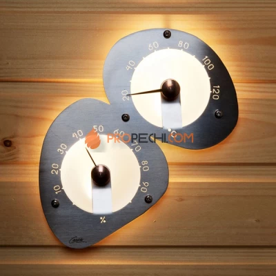 Термометр-гигрометр для сауны Cariitti из нержавеющей стали