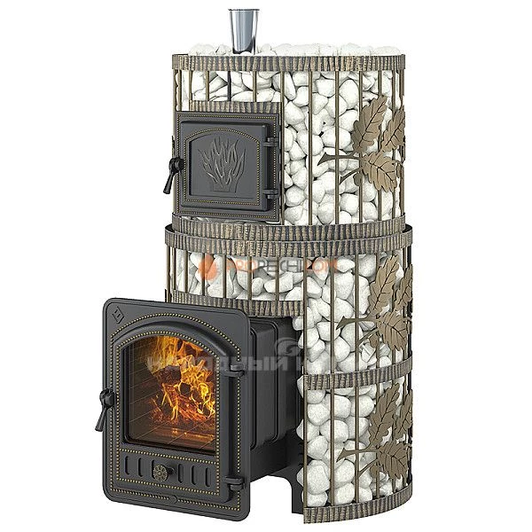 Печь для бани Эверест Легкий пар Профи Ковка по-серому