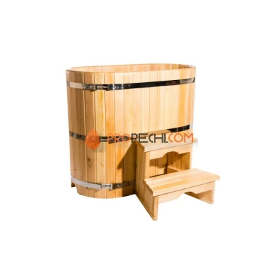 Купель овальная НКЗ из кедра, 120x78x140 см / 40 мм