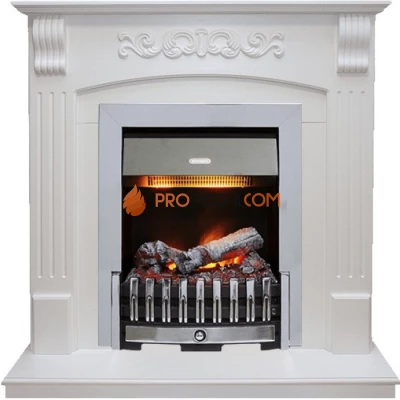 Каминокомплект Dimplex Sorrento угловой - Белый дуб с очагом Danville Chrome FB2