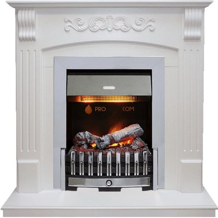 Каминокомплект Dimplex Sorrento угловой - Белый дуб с очагом Danville Chrome FB2