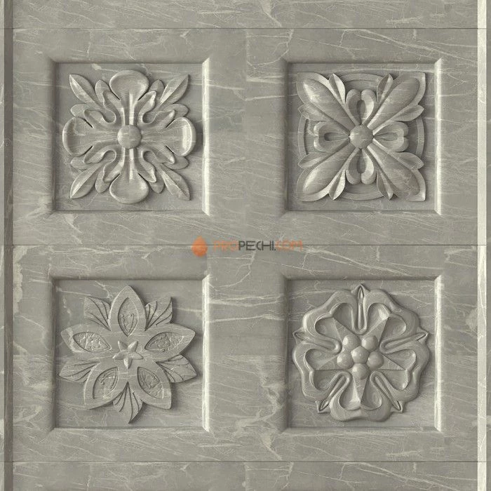 Печь для бани Эверест Легкий пар Профи в облицовке Талькохлорит, Резная (3 стороны + фасад) S-50 м