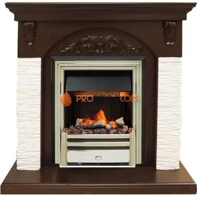 Каминокомплект Dimplex Bern Сланец мелкий белый / Темный дуб с очагом Cavendish