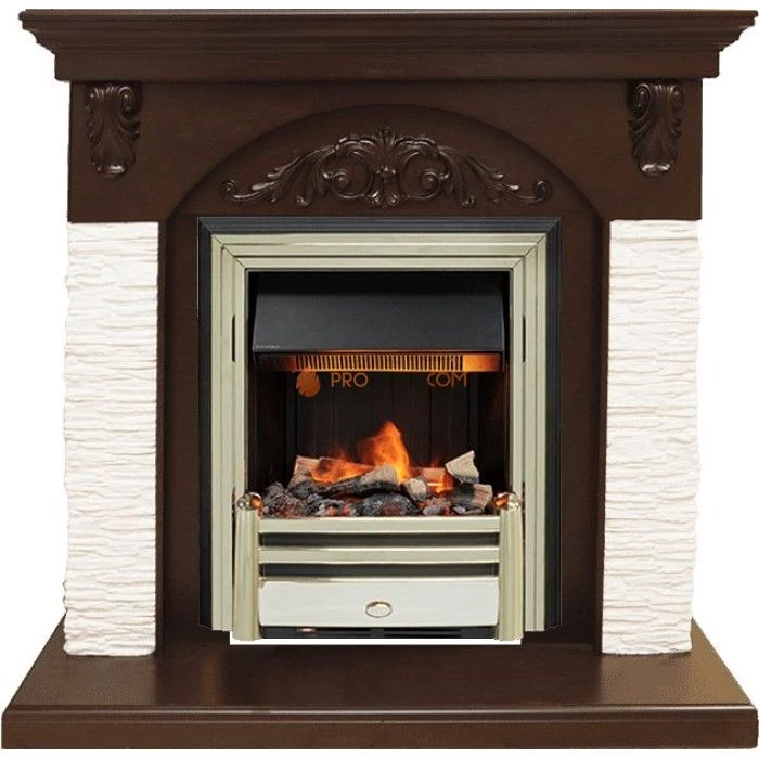 Каминокомплект Dimplex Bern Сланец мелкий белый / Темный дуб с очагом Cavendish