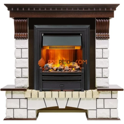 Каминокомплект Dimplex Pierre Luxe - Темный дуб / Белый (Высота 1020мм) с очагом Brookline Black