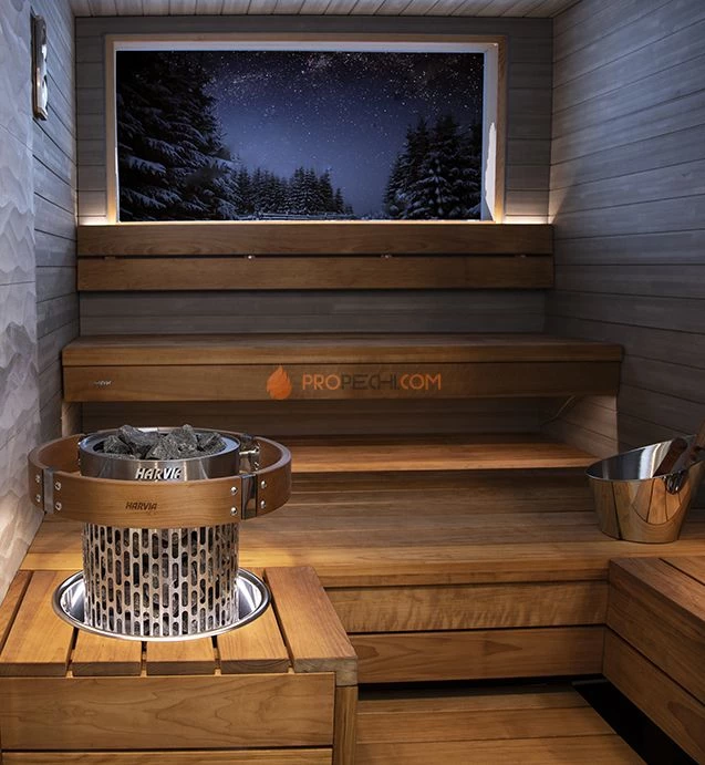 Электрическая печь HARVIA CilindroPlus Spot HPP700400SP PP70 с беспроводным пультом в комплекте