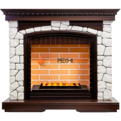 Каминокомплект Dimplex Glasgow - Темный дуб/Белый (Высота 1080 мм) с очагом Cassette 400 LNH-INT PS (без дров)