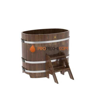 Купель BentWood овальная из сращенных ламелей мореной лиственницы 0,76х1,16