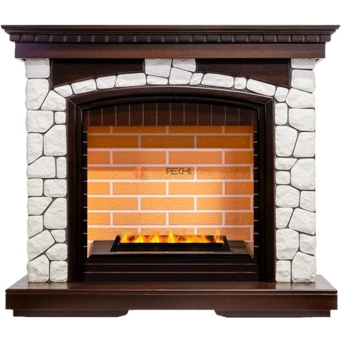 Каминокомплект Dimplex Glasgow - Темный дуб/Белый (Высота 1080 мм) с очагом Cassette 400 LNH-INT PS (без дров)