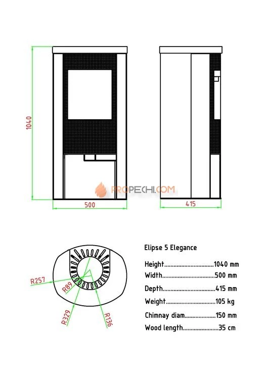 Печь-камин Sveaflame Elipse 5B Elegance