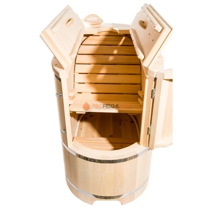 Фитобочка полулежачая НКЗ PREMIUM ЛЮКС из кедра, 115x78x140 см / 40 мм