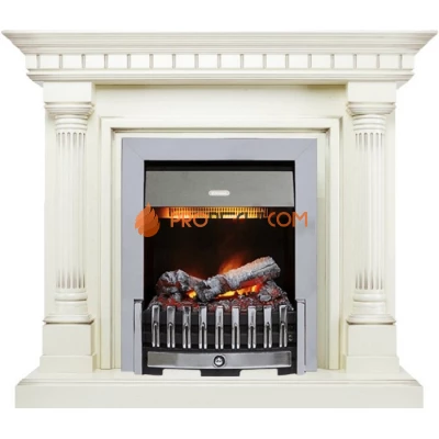 Каминокомплект Dimplex Dallas - Слоновая кость с патиной с очагом Danville Chrome FB2