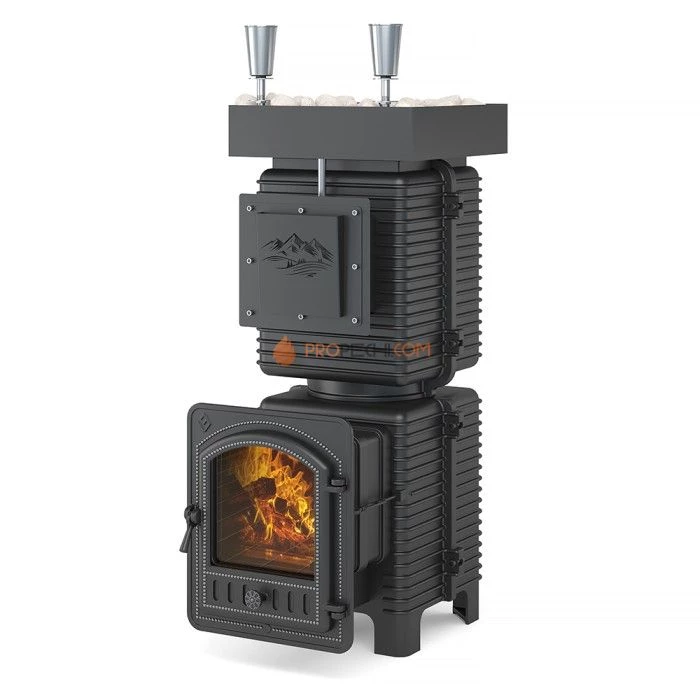 Чугунная печь для бани Эверест Легкий пар Профи Б/В