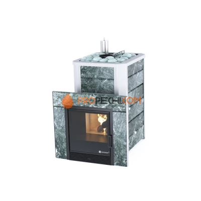 Дровяная печь для бани ИзиСтим Ялта 15 К в камне Змеевик