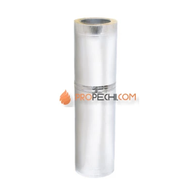 Труба телескопическая DTTH D104 L260-380 с изоляцией 50 мм, AISI 321/304 (Вулкан)