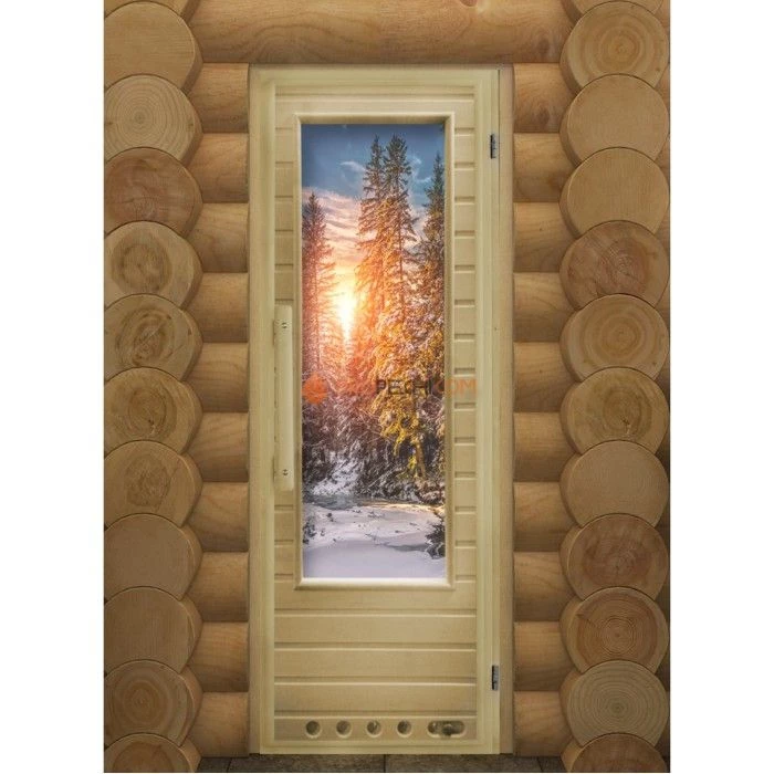 Дверь для бани DoorWood с фотопечатью Элит Зима, 1850x730 мм