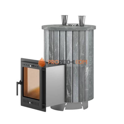 Дровяная печь для бани Эверест Steam Master 38 INOX Ламель Талькохлорит, S-20