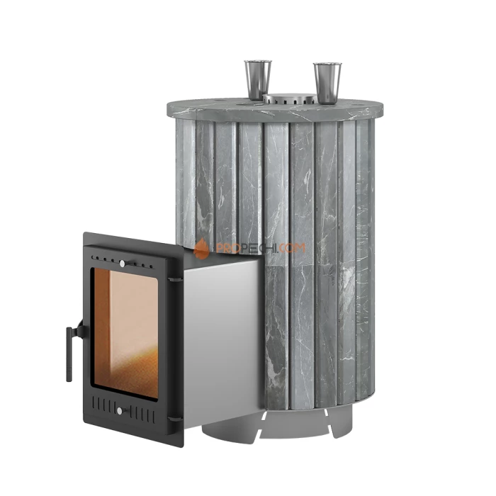 Дровяная печь для бани Эверест Steam Master 38 INOX Ламель Талькохлорит, S-20