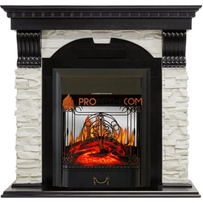 Каминокомплект Royal Flame Dublin - Венге / Сланец белый с очагом Majestic FX M Black