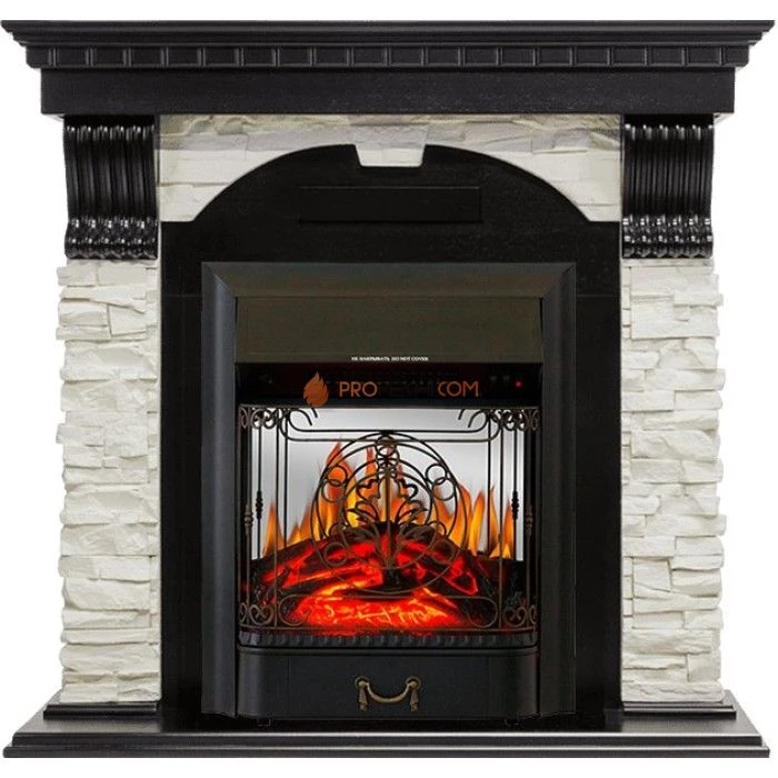 Каминокомплект Royal Flame Dublin - Венге / Сланец белый с очагом Majestic FX M Black