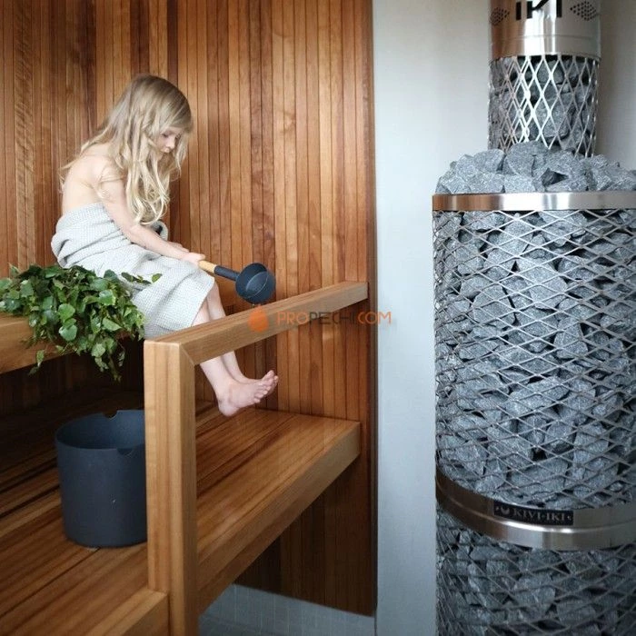 Дровяная печь для бани IKI KIVI-IKI SL со стеклянной дверцей (дверца открывается налево)