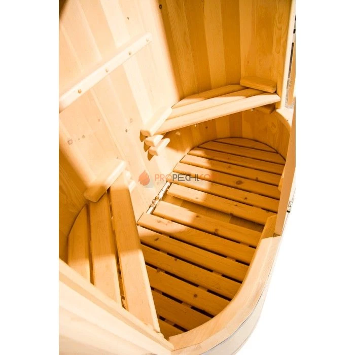 Фитобочка овальная НКЗ PREMIUM из кедра, 2-местная, 130x780x140 см / 25 мм