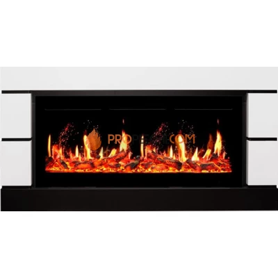 Каминокомплект Royal Flame Modern - Белый с черным (Глубина 300 мм) с Электрическим очагом Royal Flame 5D V-ART 40