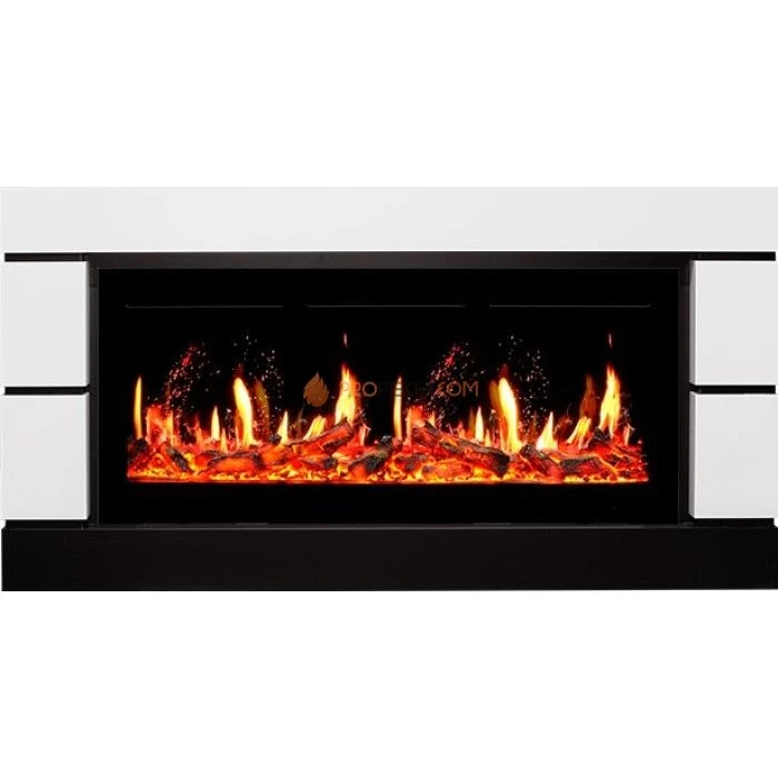 Каминокомплект Royal Flame Modern - Белый с черным (Глубина 300 мм) с Электрическим очагом Royal Flame 5D V-ART 40