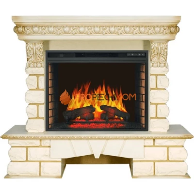 Каминокомплект Royal Flame Pierre Luxe LORD - Слоновая кость / Белый с очагом Vision 28 EF LED FX