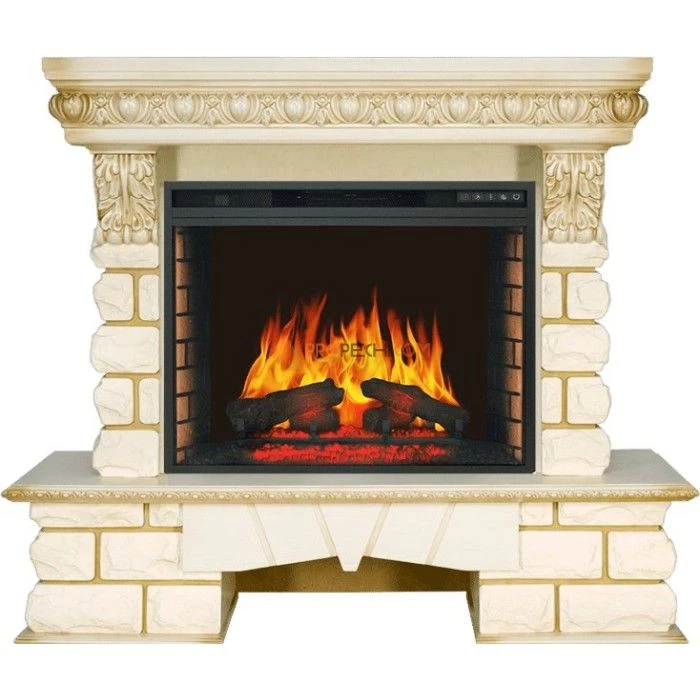 Каминокомплект Royal Flame Pierre Luxe LORD - Слоновая кость / Белый с очагом Vision 28 EF LED FX