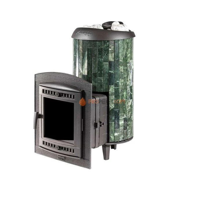 Чугунная печь для бани Атмосфера XL Про ламели Змеевик наборный