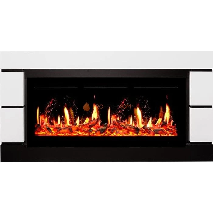 Каминокомплект Royal Flame Modern 42 - Белый с черным (Ширина 1395 мм) с очагом 5D V-ART 40